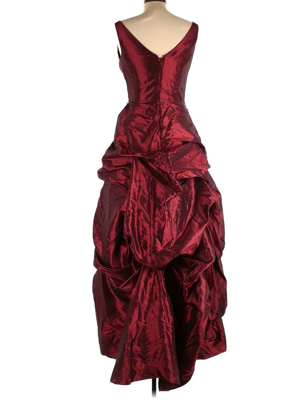 Bill Levkoff gown “French Bordeaux” wine taffeta-wedding cake gothic Y2K M *read